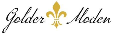 Logo von Golder Moden mit goldener Lilie und elegantem Schriftzug.